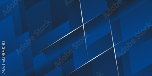 Abstract view of elegant blue lines on dark background with lighting and glitter effects. Vector illustration