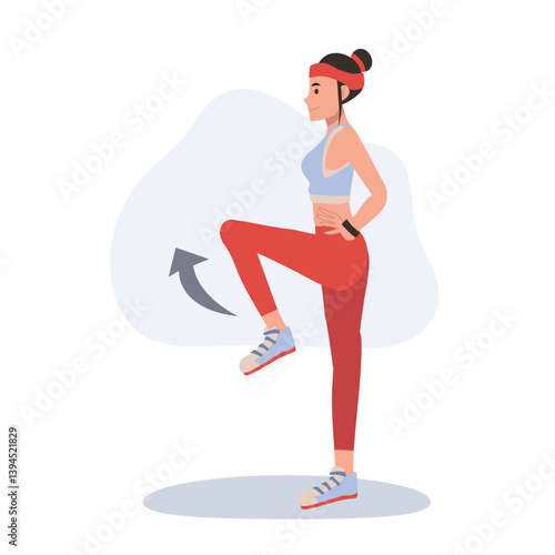 Female Athlete Engaged in Leg Stretch and Warm Up Exercise for a Healthy Lifestyle