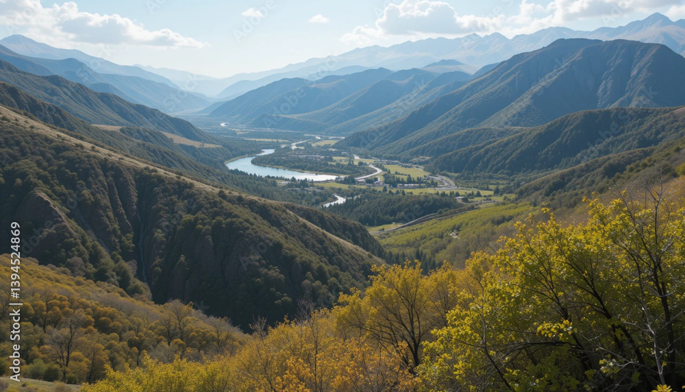 Fototapeta premium view from the top of the mountain
