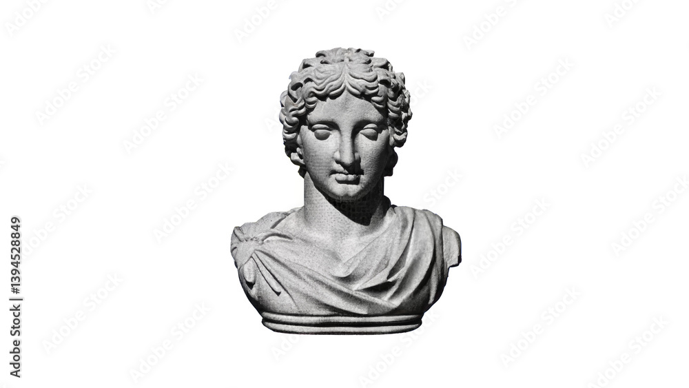 A classic marble bust of a philosopher, ideal for historical or educational visuals. A classic marble bust of a philosopher, ideal for historical or educational visuals.