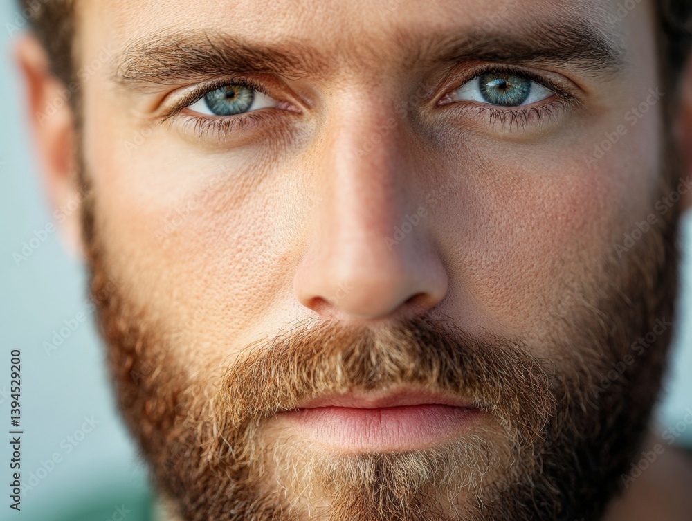 Man with beard looking forward Man with beard looking forward