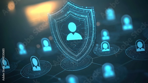 Protecting personal information cybersecurity measures digital space infographic virtual environment visual insight