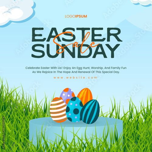 Happy easter day event social media template