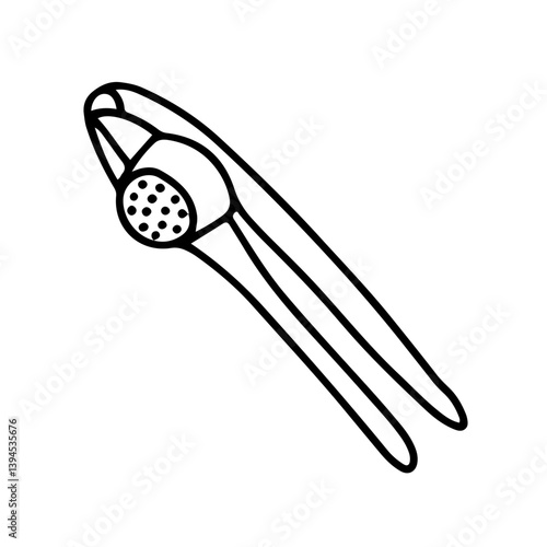 Hand drawn garlic press vector doodle