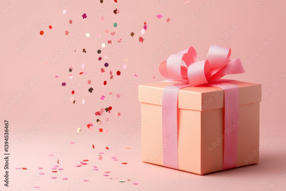 Gift box with pink bow Gift box with pink bow