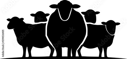 set of Sheep logo icon template. vector png clip art