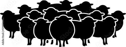 set of Sheep logo icon template. vector png clip art