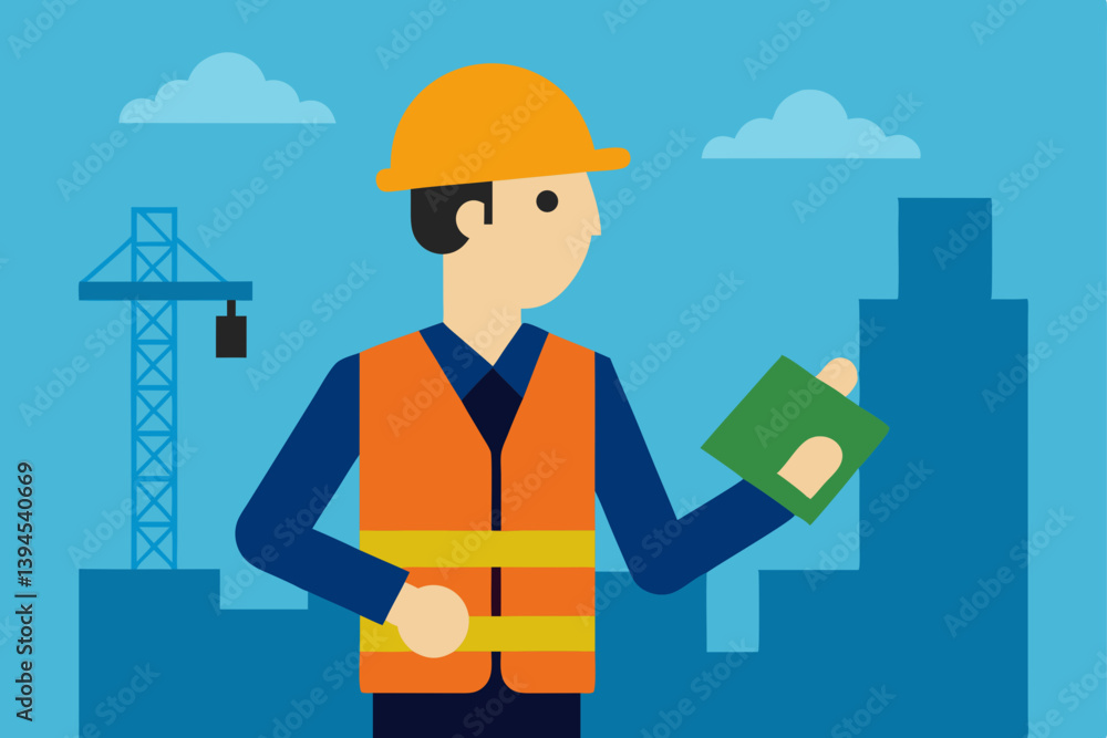 construction worker with blueprint construction worker with blueprint