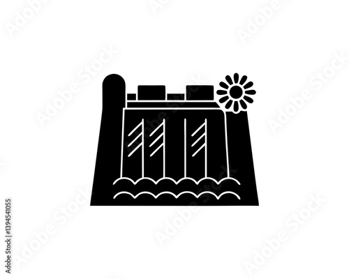 creative details hydroelectric dam icon vector illustration