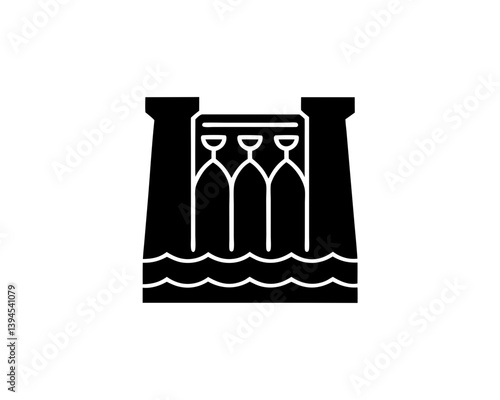 creative details hydroelectric dam icon vector illustration