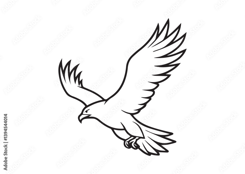 Flying Bald Eagle silhouette vector Flying Bald Eagle silhouette vector