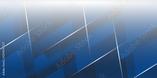 Abstract view of elegant blue lines on dark background with lighting and glitter effects. Vector illustration