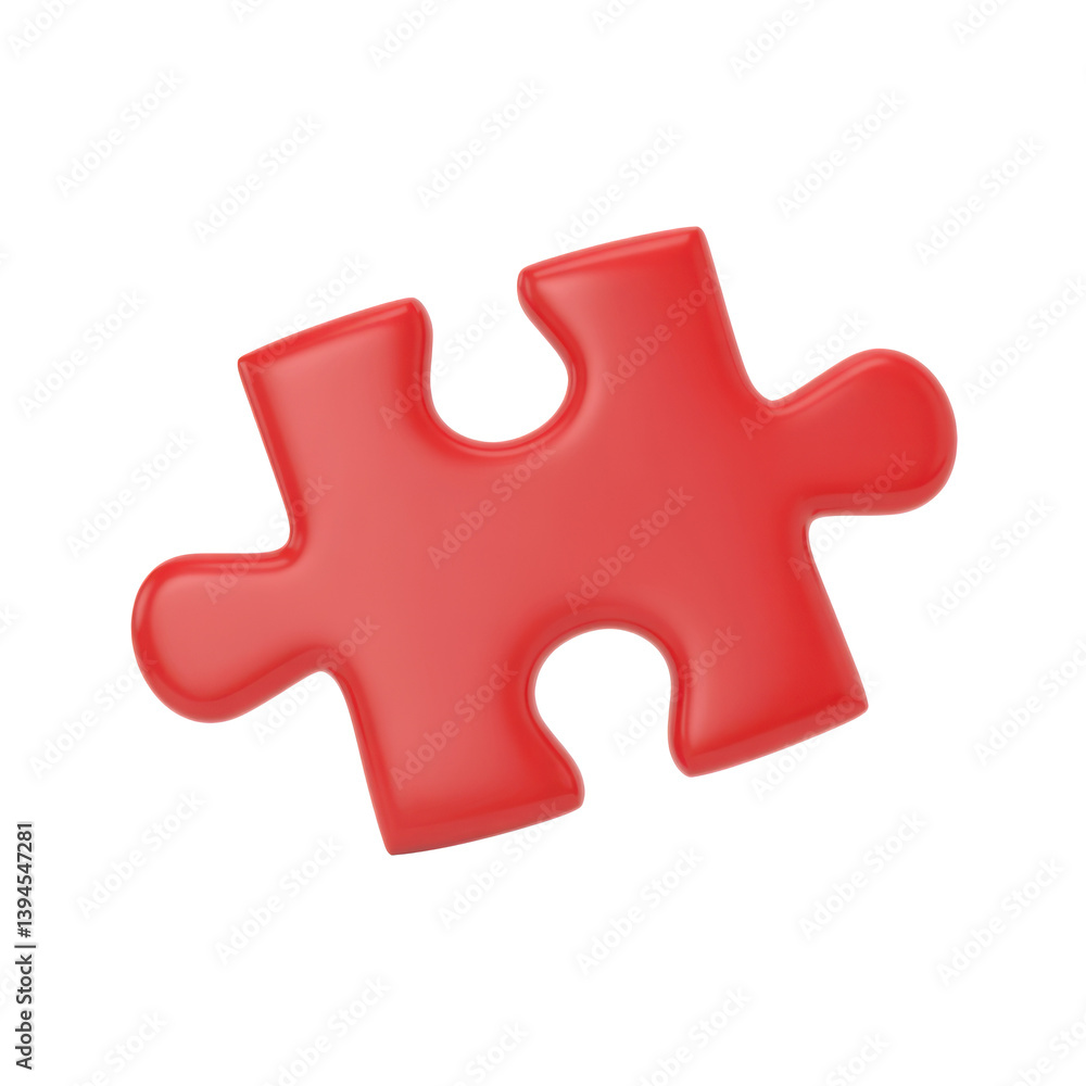 3D Red Jigsaw Puzzle Piece – Bold and Minimalist Icon Art 3D Red Jigsaw Puzzle Piece – Bold and Minimalist Icon Art