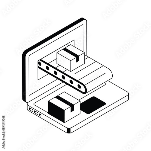Online product icon amazingly designed in isometric style