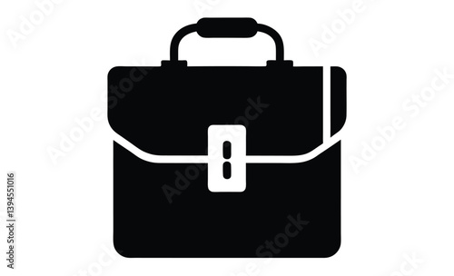 Briefcase vector icon bag silhouette, Briefcase silhouette vector illustration 