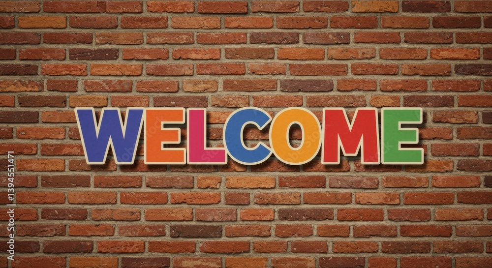 Fototapeta premium Brick Wall Welcome