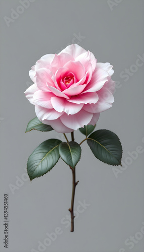 Elegant Pink Camellia Blossom: Isolated Floral Beauty for Spring and Summer Designs - isolated background high resolution premium collection