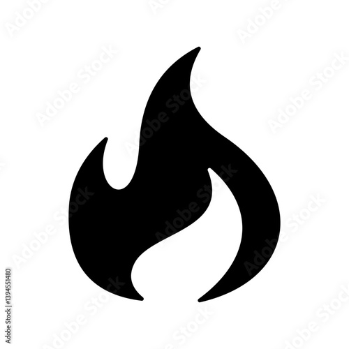 Fire Glyph Icon Vector Illustration. 