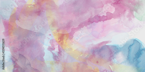 Abstract pastel colors watercolor background. Textured abstract bright watercolor stains background. Abstract artistic background print decorative art design wallpaper painting. 