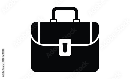 Briefcase vector icon bag silhouette, Briefcase silhouette vector illustration 