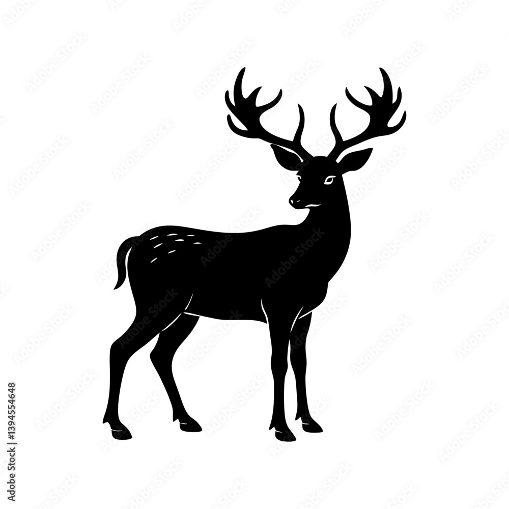 Obraz premium Deer Silhouette vector illustration