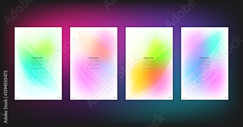 Abstract geometric composition forms modern background with decorative triangles and patterns backdrop vector illustration set