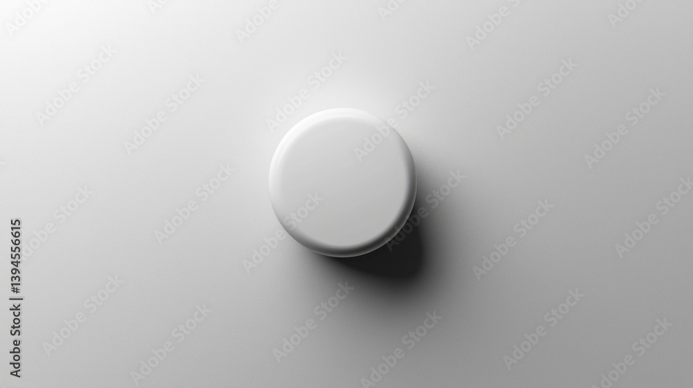 Blank white circle button on a plain white background. Blank white circle button on a plain white background.