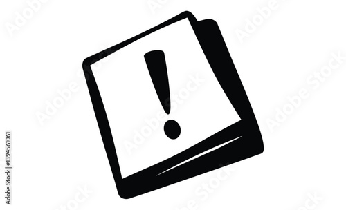 Exclamation point icon shape silhouette, Black exclamation point icon silhouette vector illustration design on white background.