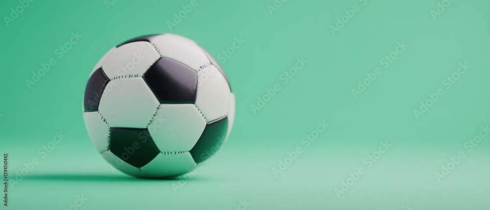 Obraz premium Isolated soccer ball on green backdrop