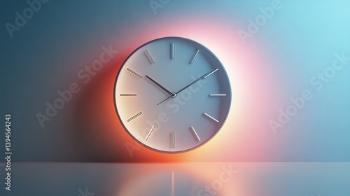 Wallpaper Mural A minimalist clock with a sleek design, illuminated by soft colors, reflecting a modern aesthetic and the passage of time. Torontodigital.ca