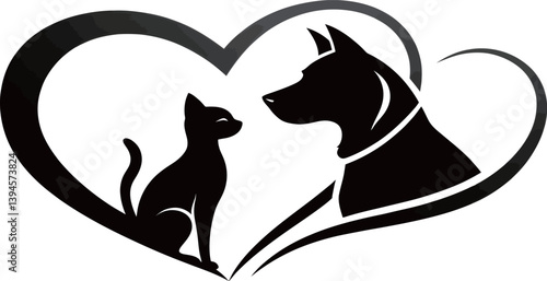 Stylized silhouette of a couple in love within a heart shape.