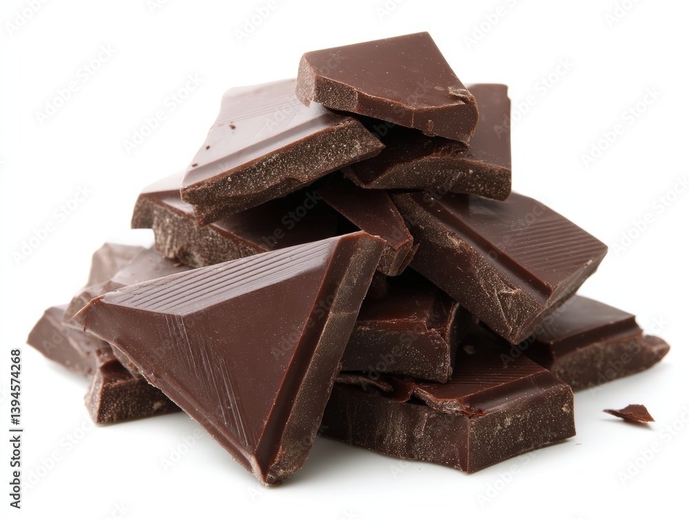 A close-up shot of dark chocolate pieces, showcasing rich brown color and textured surface. Perfect for illustrating indulgence and the art of confectionary delights. A close-up shot of dark chocolate pieces, showcasing rich brown color and textured surface. Perfect for illustrating indulgence and the art of confectionary delights.
