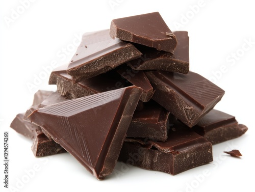 A close-up shot of dark chocolate pieces, showcasing rich brown color and textured surface. Perfect for illustrating indulgence and the art of confectionary delights.