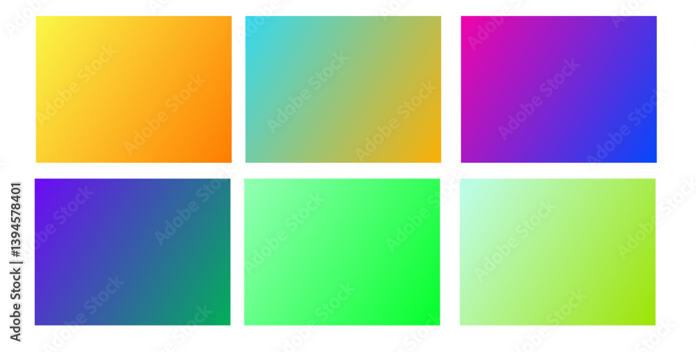 Naklejka premium Set beautiful colors , colors for background, background colors , abstract colours , gradient colours, gradient background, neon gradients , ads background, advertising background ,bright gradient set