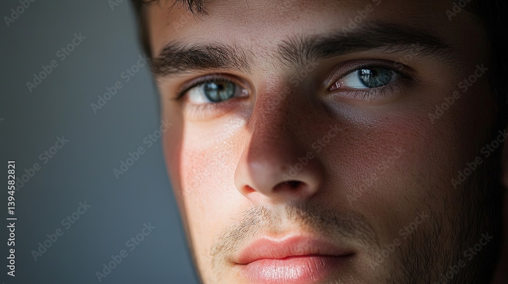 Obraz premium Man's face in light and shadow