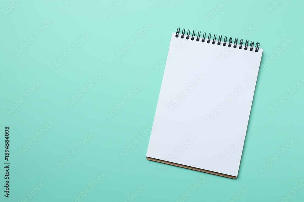 Top view photo of notebook on color background with blank space. Business concept Top view photo of notebook on color background with blank space. Business concept