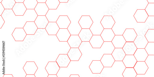 abstract geometric red texture background red hexagon 3D background texture. 3d rendering illustration. Clear pattern abstract background hexagon .Futuristic abstract banner.