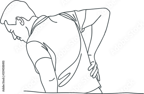 Man with Back Pain Vector Illustration