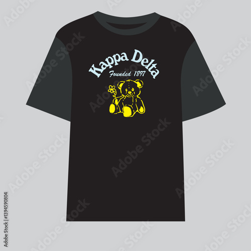 BLACK T-SHIRT DESIGN FOR KAPPA DELTA FOUNDED 1897,  BLACK AND WHITE DESIGN FOR MEN WOMEN T-SHIRT, BOYS GIRLS T-SHIRT, Jersey, Nurse, LIFESTYLE, BLACK AND WHITE T-SHIRT