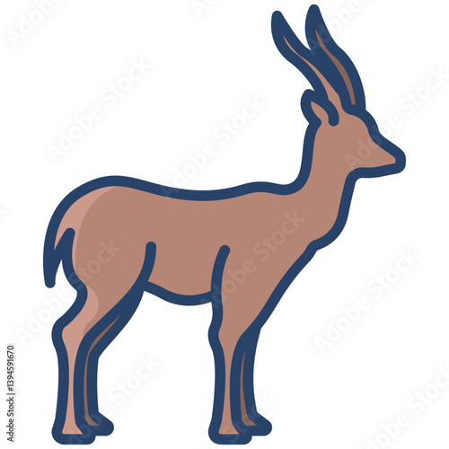 Linear color Gazelle face icon