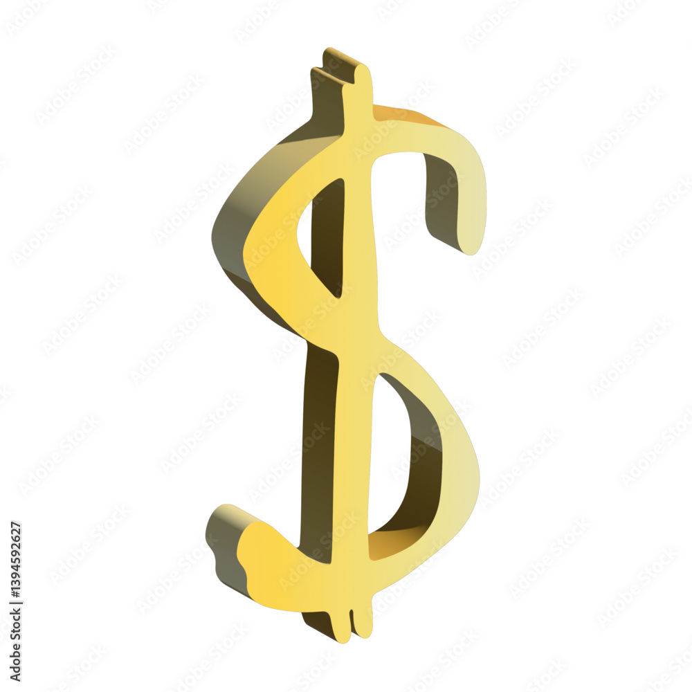 Obraz premium 3d dollar currency symbol. Single element for design