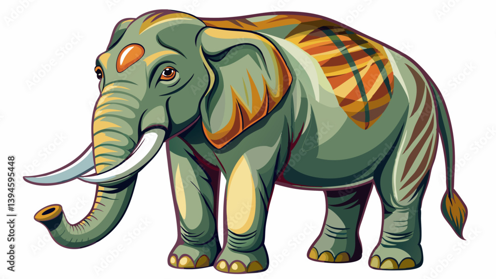 Fototapeta premium Asian wild elephant isolated on white background