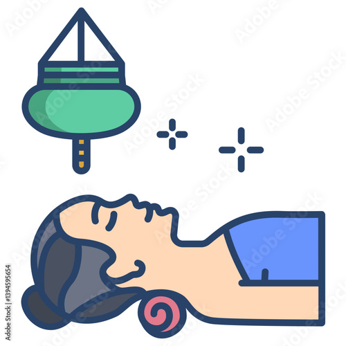 Linear color Shirodhara icon