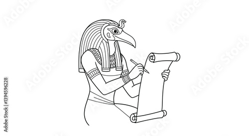 Printable Thoth Coloring Page Ibis God Egyptian Wisdom Writing Knowledge Moon Deity Mythology Art Sheet