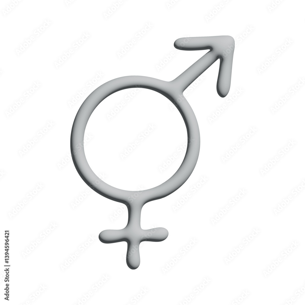 3d bigender (female and male) gender identity icon Symbol used to represent sex and gender 3d bigender (female and male) gender identity icon Symbol used to represent sex and gender