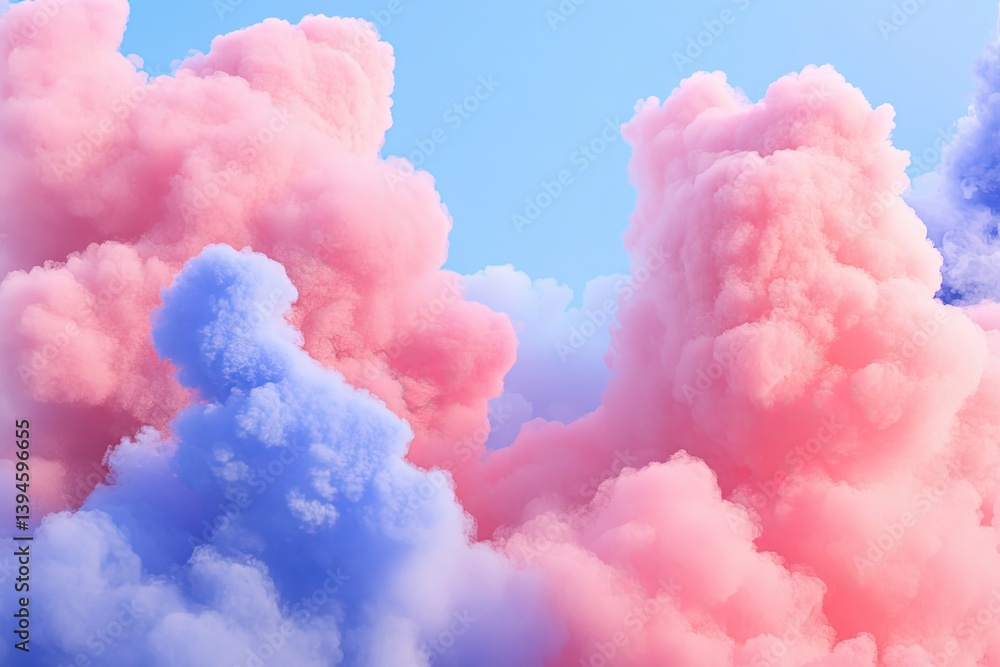 Pink and blue fluffy clouds Pink and blue fluffy clouds