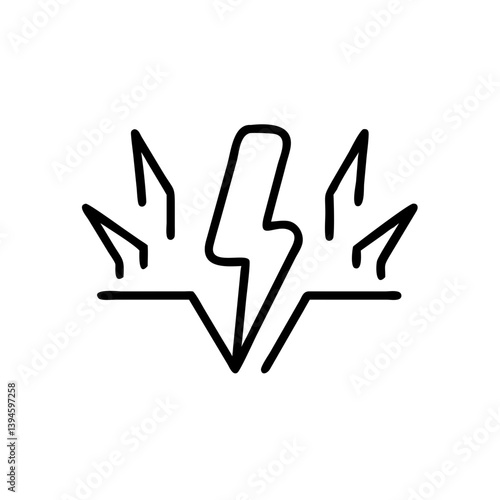 Lightning bolt icon with stylized energy rays