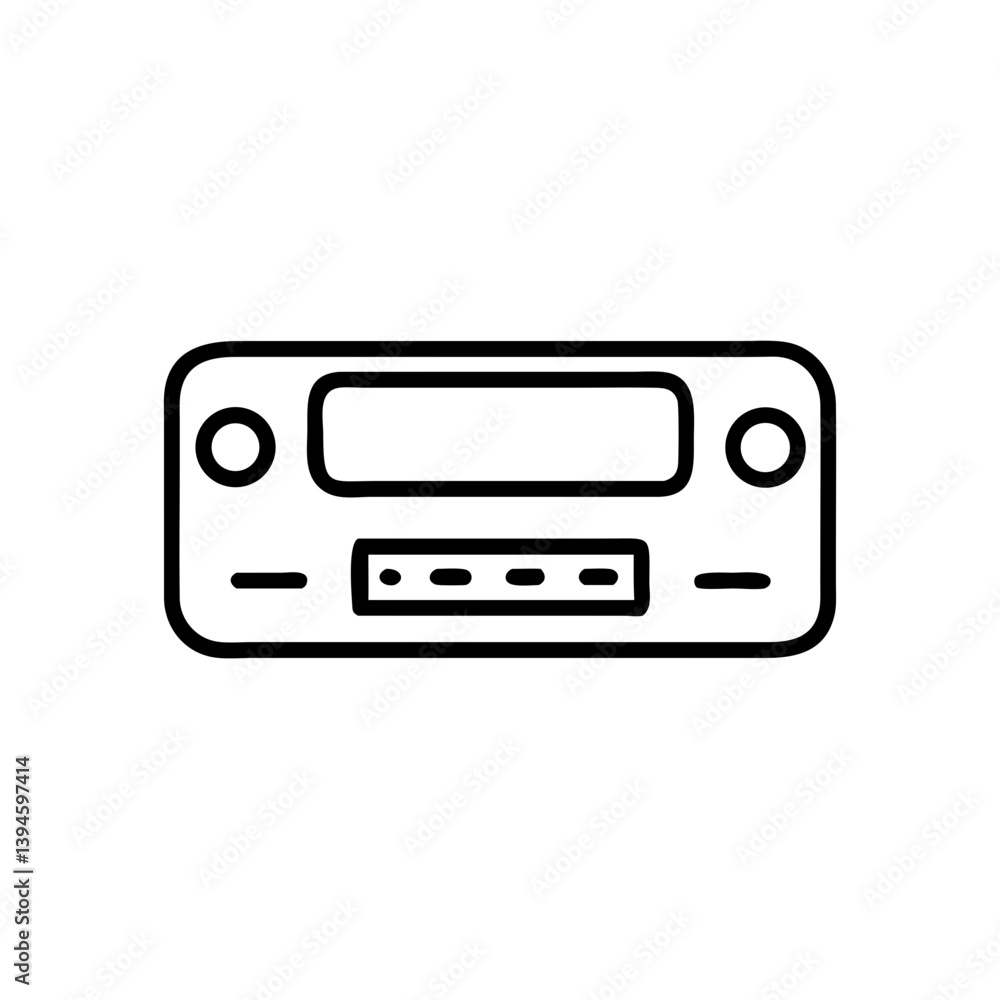 Fototapeta premium Linear design of a vintage cassette player