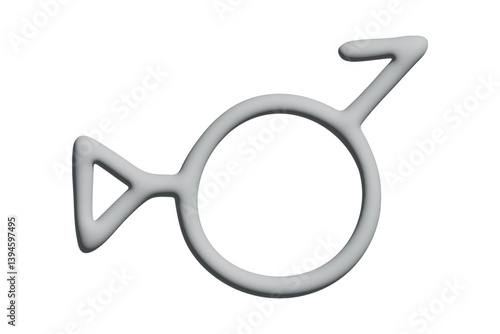 3d bigender (third gender and demiboy) gender identity icon Symbol used to represent sex and gender