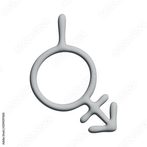 3d bigender (androgyne and neutrois) gender identity icon Symbol used to represent sex and gender